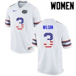 Women's Florida Gators #3 Marco Wilson NCAA Nike White USA Flag Fashion Authentic Stitched College Football Jersey MXF6062IW